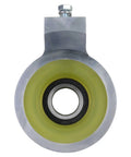 Premium Billet Aluminum Driveshaft Carrier Bearing With High Grade Polyurethane Insert For 1958 To 1964 Chevy Impala, front view showing yellow insert.