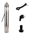 Beefy Submersible Deep Well Pump With 3 Inch OD Pipe And 1 Inch Outlet, Stainless Steel, 0.25KW 0.33HP, 70m Head, 8 GPM Flow