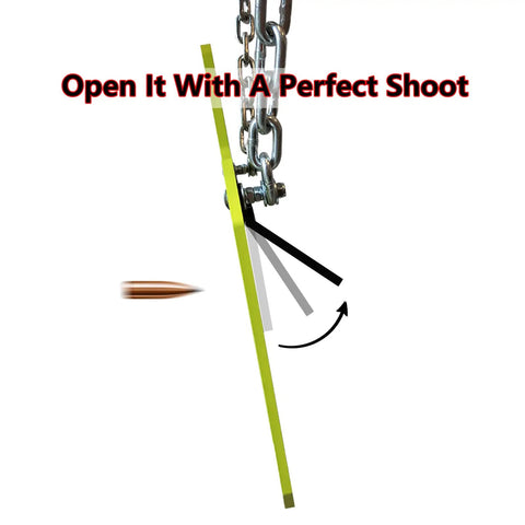 AR500 Steel Target Silhouette With Four Inch Bullseye Reactive Center Gong Opens And Resets On Hit Neon Color Powder Coat