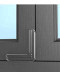 Top Shelf Clear PVC Corner Guards 8 Pack L Shaped Protective Bumpers For Tables And Doors on a door corner.