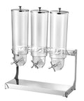 Game Changing Clear Cereal Dispenser For Countertop Kitchen Organization With Secure Lock Clip, 3-container clear design.