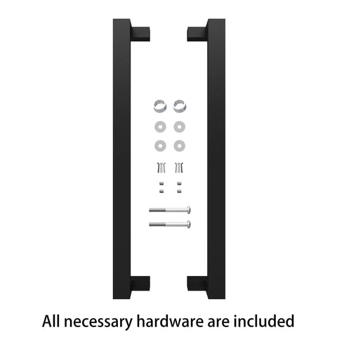 24 Inch Heavy Duty Stainless Steel Door Handle Pull Slick Modern Square Design Beefy Push Pull Hardware For Glass And Wood Doors Knockout Upgrade For Office Store Or Home Entrance Fixtures
