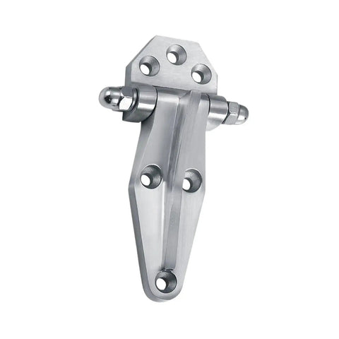 Heavy Duty Refrigerator Door Hinge Replacement Fridge Steel Hardware showing single stainless steel hinge with mounting holes.