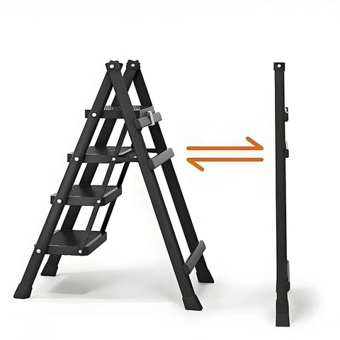 Pro Grade Electric Attic Staircase With Remote Control And Foldable Telescopic Ladder For Smooth Loft Access, shown in folded and unfolded positions.