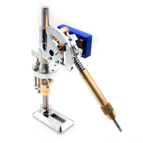 Straight Up Built Tough Gemstone Faceting Machine With Digital Angle Readout And Ergonomic Handle Featuring 32 Position Index Gearing for precise cutting.