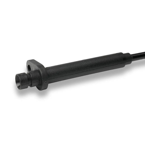 Close-up of Plug And Play Kick Down Cable For Turbo 350 TH350 Transmission from gas pedal to firewall for 1968-1972 Oldsmobile Cutlass 442 Buick Skylark Muscle Car Replacement Upgrade