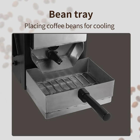 Bean tray for the Compact 200 Gram Coffee Roaster Machine With Nine Smart Temp Curves And Built In Smoke Filter for cooling coffee beans.