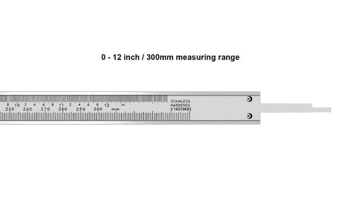 Pro Grade Stainless Steel Vernier Caliper 0 To 12 Inch 300mm Micrometer Style Measuring Tool with engraved scale