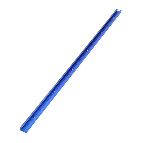 Blue Aluminum T Track Extrusion 0.6 Inch Thick 0.75 Inch Wide 0.375 Inch Deep With Six Pre Drilled Holes for T Slot Jigs Workbenches