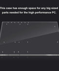 Transparent Acrylic ATX PC Case And Open Frame Test Bench Stand With 4mm Thick Panels, flat panel view for DIY builds.
