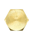 Top view of Brass Flat Hex Pneumatic Manifold Three Way Outlet Built For Tough Air Line Setups One Inlet And Three Eighth Inch NPT Female Ports