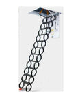 Built Tough Electric Retractable Attic Ladder Heavy Duty Loft Access With Non Slip Treads Smooth Glide Design, viewed from below.