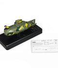 Rad Military Style Nuclear Submarine RC Toy for Kids Realistic Camouflage Dive Float and 360 Degree Spin on display stand