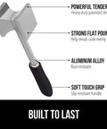 Dual Sided Meat Tenderizer Tool With Patented Design Beefy Heavy Duty Aluminum Mallet with soft grip and flat pounding face
