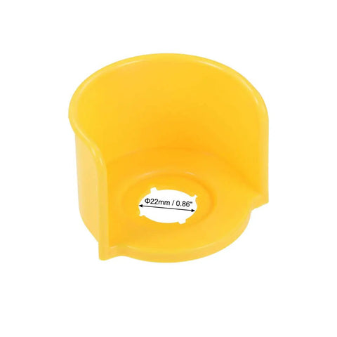 Yellow 72x72x48mm Plastic Half Circle Emergency Stop Switch Push Button Protective Cover Pack Of 2 22mm
