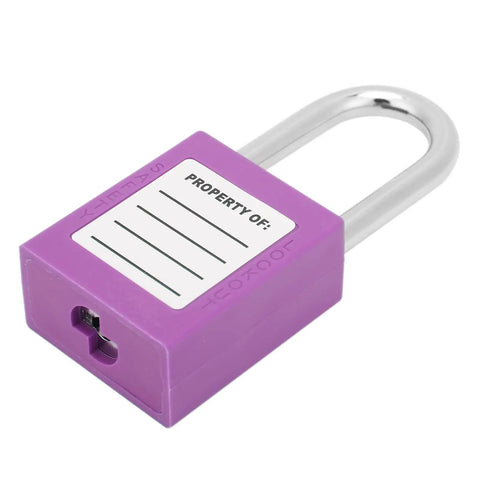 5 Pack 38mm Industrial Safety Padlocks Lockout Tagout Kit With 10 Keys And Writable Labels NonConductive For Machine Building Electrical Maintenance Built Tough As Nails And Resists Impacts Standing Strong Through Freezing Or Scorching Temps. Purple 38mm nylon safety padlock with writable label