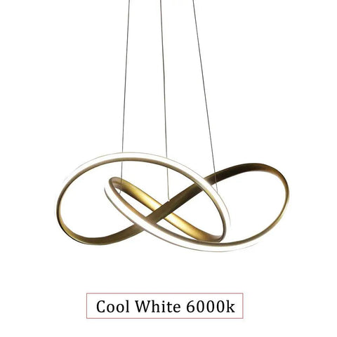 Dimmable Pendant Light With Remote Dope Modern Gold Chandelier LED Lamp 3 Color Temperatures 3000K 4500K 6000K 50cm