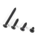 Five Piece Set Black Stainless Steel Phillips Head Self Tapping Wood Screws 4x40mm for Easy Hidden Joints in DIY Projects