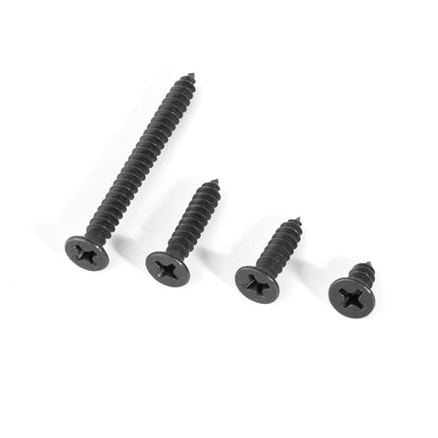 Five Piece Set Black Stainless Steel Phillips Head Self Tapping Wood Screws 4x40mm for Easy Hidden Joints in DIY Projects