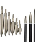 12 Pack Archery Field Points 100 125 150 200 250 300 350 Grain Screw In Arrow Heads Made Of Stainless Steel Silver