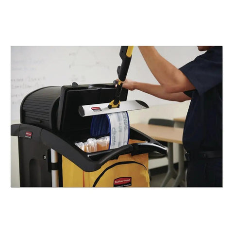 Heavy Duty Cleaning Cart Trash Can Cover With Built In Storage Keeps Waste And Linens Outta Sight Easy Clean Surface Fits High Capacity Janitorial Carts And Maid Supplies Keeps Rooms Looking Fresh