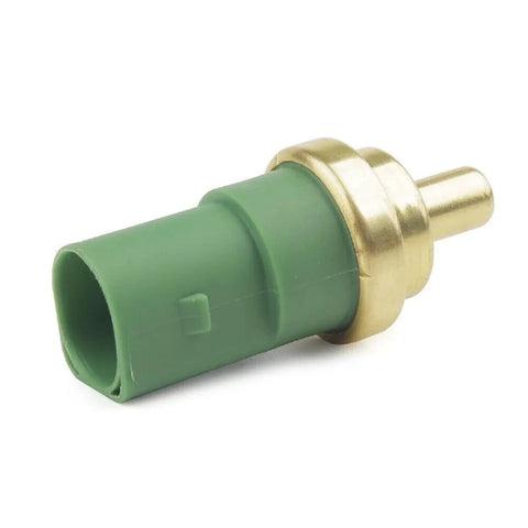 Engine coolant temperature sensor, TS477, green plastic body with brass mounting collar.
