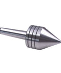 MT2 rotary live center shaft for lathe, steel, Amazon brand, conical tip, side view