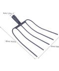Heavy Duty Iron Manure Fork For Lawn Maintenance And Mulch Clearing Handheld Garden Tool With Five Teeth Design dimensions