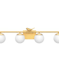 Gold Vanity Light Fixture For Bathroom Over Mirror 32.7 Inch Long Mid Century Modern Vanity Lights Premium Gold Finish