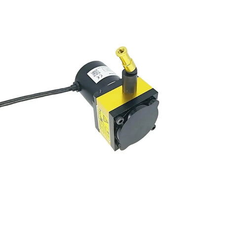 400mm Stroke Displacement Sensor With Draw Wire Encoder For Push Pull Output And Motion Position Sensor High Precision Displacement Measurement Tough As Nails Build 400mm Range compact black-yellow unit with cable