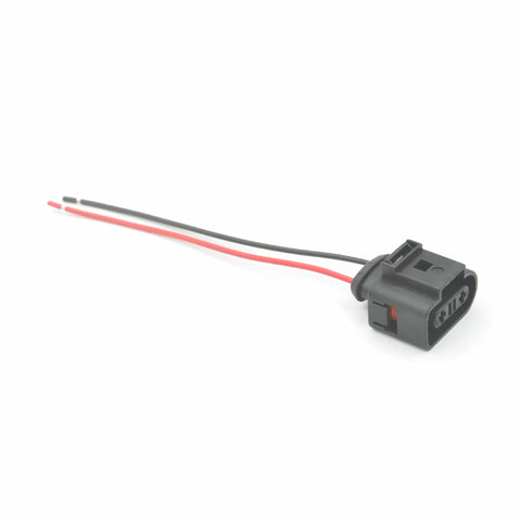 Plug And Play 2 Pin Coolant Level Sensor Connector Pigtail With Pre Crimped Wires 6 Inch Leads Ready To Solder Or Butt Splice, black