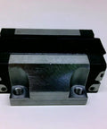 Front view of Runner Block 35mm Linear Slide Carriage, Precision Guide for Rail Systems, sealed ball bearing compatible.