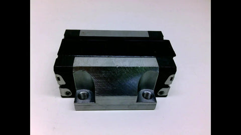 Front view of Runner Block 35mm Linear Slide Carriage, Precision Guide for Rail Systems, sealed ball bearing compatible.