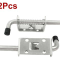 5 Inch Spring Loaded Latch Pin Heavy Duty Barrel Bolt Door Lock Stainless Steel With Mounting Screws 2 Pack Silver Finish.