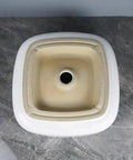 Top view of the USZWBY Vessel Sinks Bathroom Vessel Sink Household Small Space Ceramic Wash Basin with round drain hole.