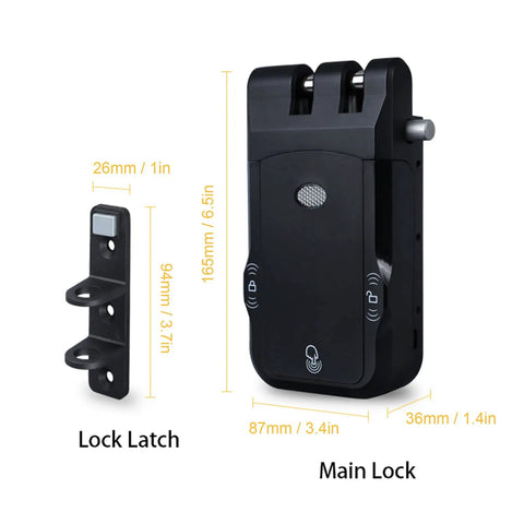Hella Reliable Dual Motor Smart Lock With Remote Control Deadbolt And Seamless Backup System dimensions with main lock and latch