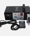 Professional EM-6B1 Electric Terminal Crimping Machine Tool With Exchangeable Die Set For 110V Power Cabinets, controls and cable shown.
