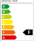 Energy efficiency label for Purelight LED-DL-U13C, rated F, displaying energy use of 5 kWh per 1000 hours, QR code visible.