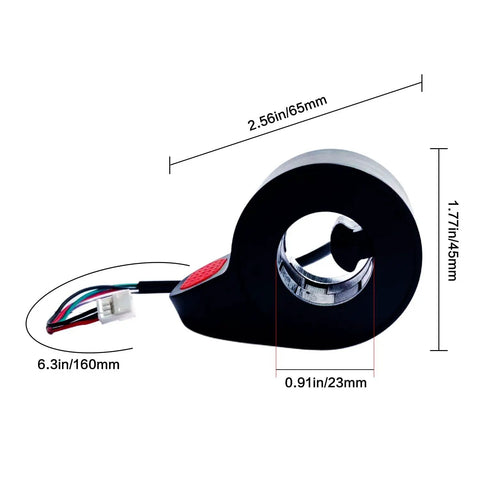 Thumb Throttle Replacement For Electric Scooters Fits M365 Pro And ES1 ES2 ES3 ES4 Left Hand Speed Accelerator with dimensions