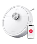 Q7 M5 Smart Vacuum And Mop Combo With 10,000 Pa HyperForce Suction App Control LiDAR Navigation shown with smartphone app