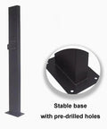 Beefy EV Charger Holder Stand with black cold rolled steel base and pre-drilled holes for easy installation.