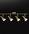 Sabrina 4-Light Matte Brass Track Lighting With Pivoting Heads For Living Room Or Hallway with spotlight bar