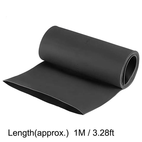 Heavy-Duty Heat Shrink Tubing 4 Inch Diameter, 6.38 Inch Flat Width, 1 Meter Length, 2 To 1 Shrink Ratio, Black Cable Sleeve, Premium Electrical Insulation, High Temperature Up To 105C, 1000V Rating, 1 m rolled