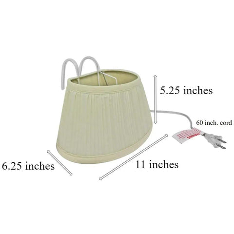 Over The Bed Reading Lamp With Soft Cream Pleated Fabric Shade And No Fuss Easy On Off Pull Cord Eye Friendly Bedside Light