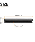 5mm X 40mm Slotted Spring Pin Pack Of 50 Black 65Mn Spring Steel Dowel Tension Roll Pin size diagram