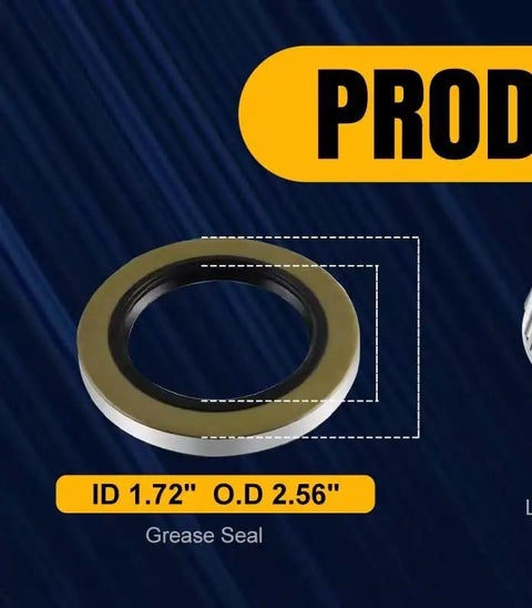 4 Pack Trailer Axle Hub Grease Seals 1.719 In ID X 2.565 In OD With 4 Cotter Pins For 3500 Lb Spindles 5 Lug EZ Lube Fits Dexter 171255TB