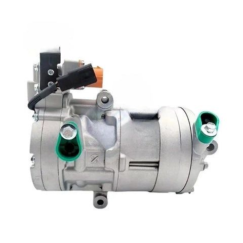 Heavy Duty Electric AC Compressor For Hyundai Kona 2022 EV Models side view with sealed aluminum housing and connectors.