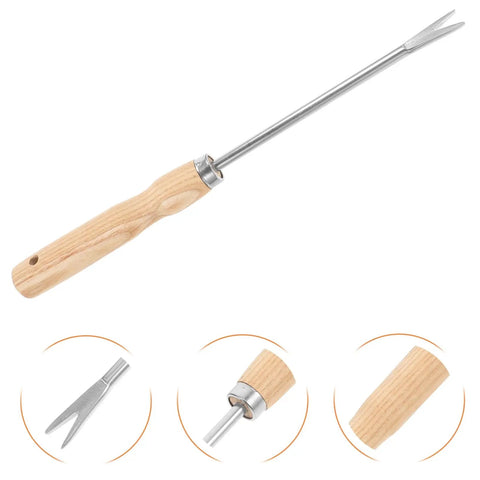 Ergonomic Wooden Handle Weed Puller Tool For Gardeners Lightweight Weeding Tool For Dandelions And Weeds