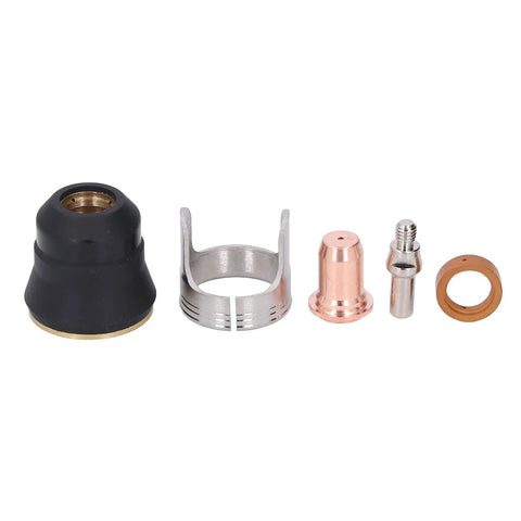 Jiawu Plasma Cutter Consumables Kit Durable Brass Parts For Fast Easy Repairs featuring electrode nozzles and shields.