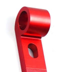Close-up of red aluminum piece from 4 Piece T Slot Slider Miter T Track Jig For Table Router In Woodworking, showing detail.